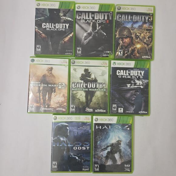 Huge Lot Of 8 Xbox 360 Games Call Of Duty Ghosts Modern War, Black Ops Halo - Picture 1 of 3